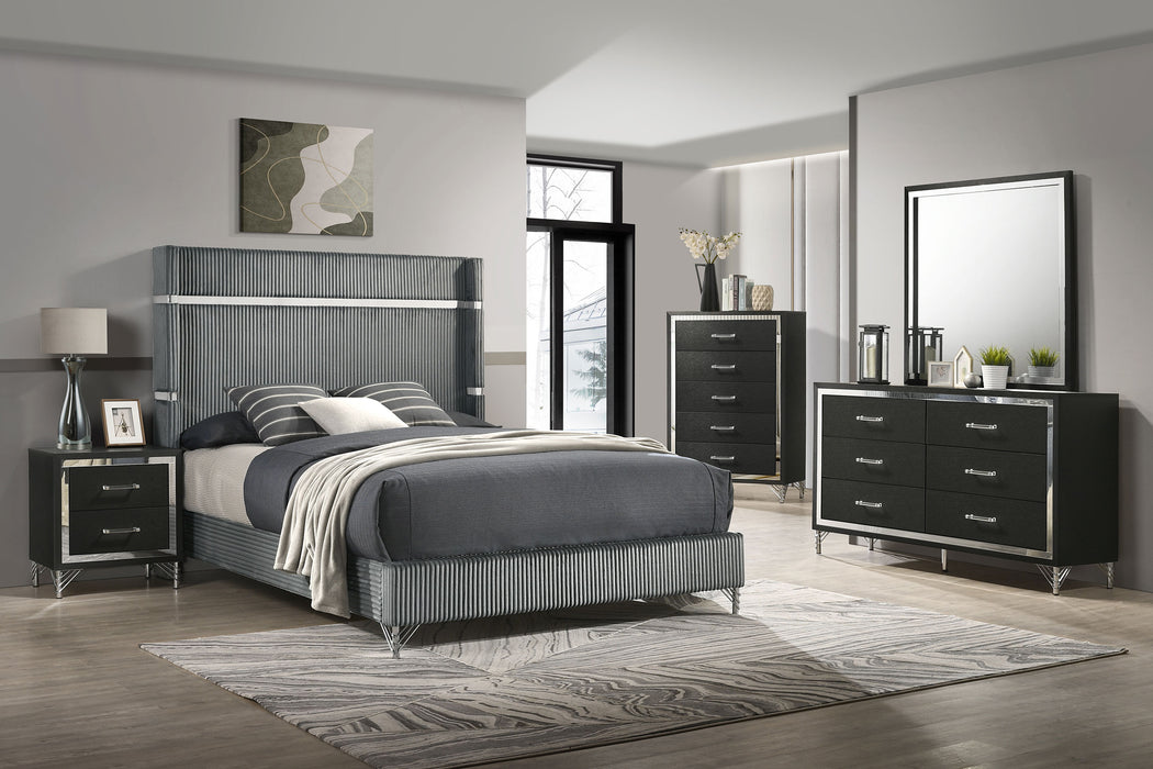 Lucia Eastern King & Queen Bed Beige & Grey