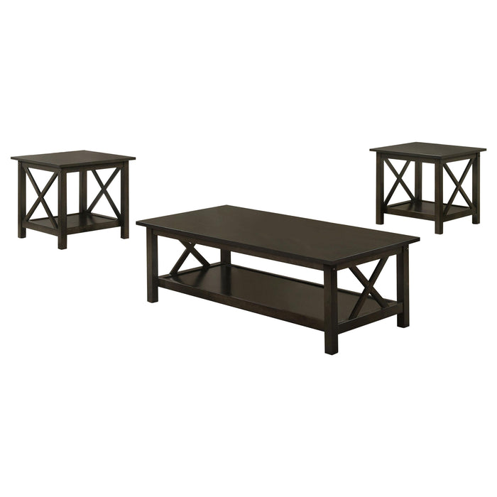 Rachelle 3-piece Occasional Table Set Deep Merlot