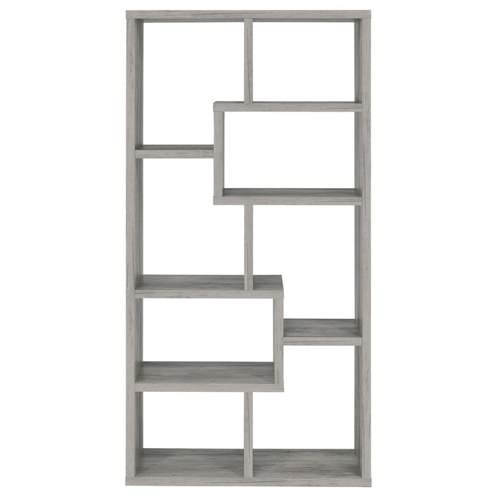 Theo 10-shelf Bookcase Weathered Grey