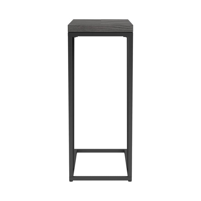 Sergio Chevron Rectangular Accent Table Rustic Grey