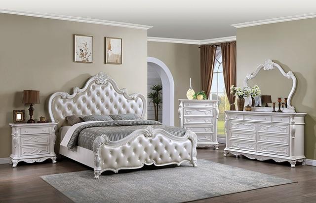 Ventresca 4 & 5 Piece Queen Bedroom Set White & Chrome