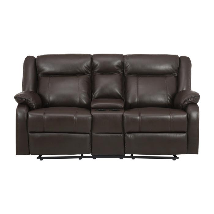 Jude Double Glider Recliner Loveseat in Brown 8201BRW-2