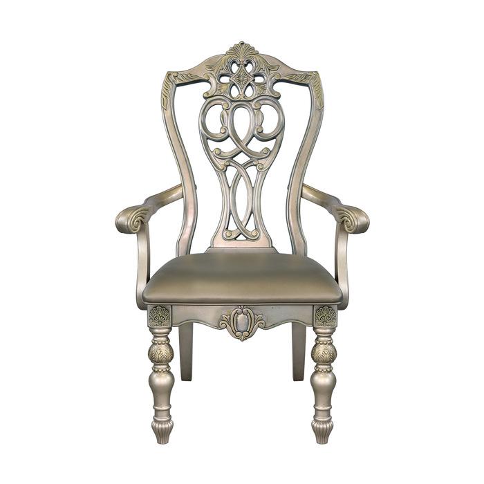 Catalonia Arm Chair in Platinum Gold (Set of 2)