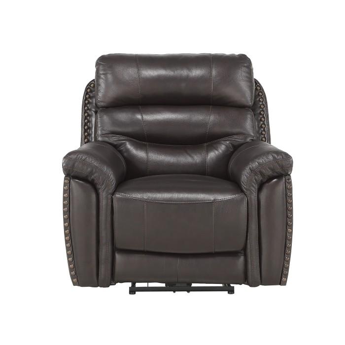 Lance Power Reclining Chair with Power Headrest and USB Port in Brown 9527BRW-1PWH