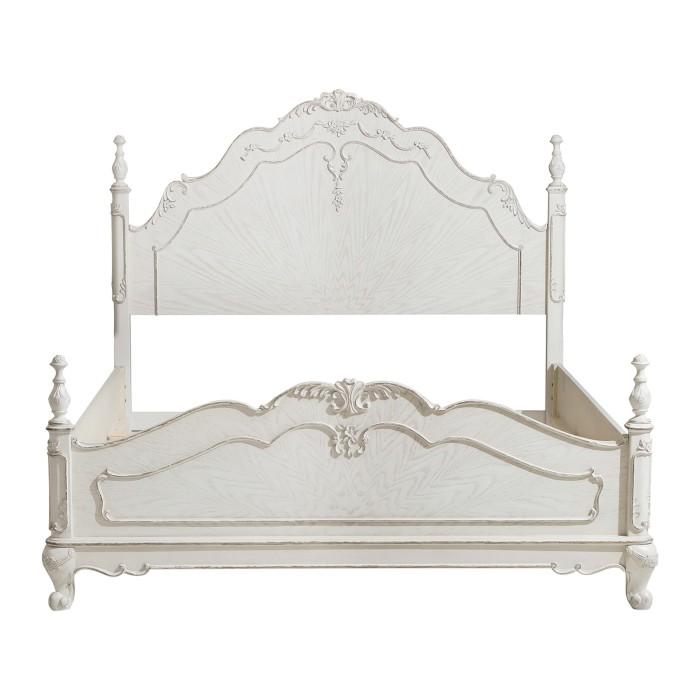 Cinderella Queen Poster Bed in Antique White 1386NW-1*