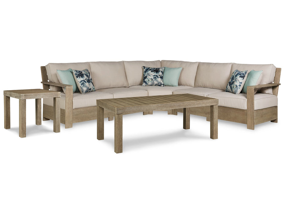 Silo Point Outdoor Sectional Set with Coffee and End Table