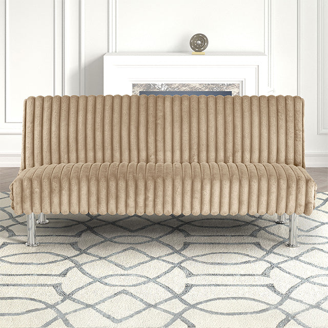 Hinwil Futon Sofa Bed Pink, Beige Grey, & Black