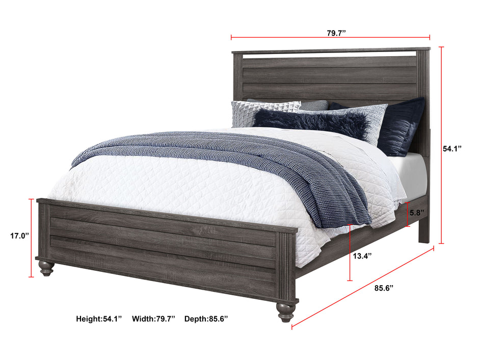 Gaston - King Bed - Gray