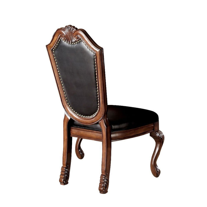 Chateau De Ville - Side Chair (Set of 2) - Black PU & Cherry