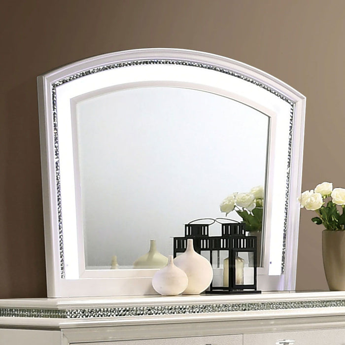 Maddie - Arched Mirror - Pearl White