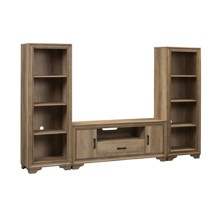 Sun Valley - Entertainment Center w Piers - Light Brown