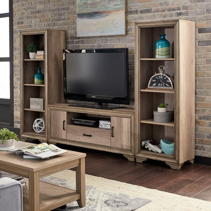 Sun Valley - Entertainment Center w Piers - Light Brown