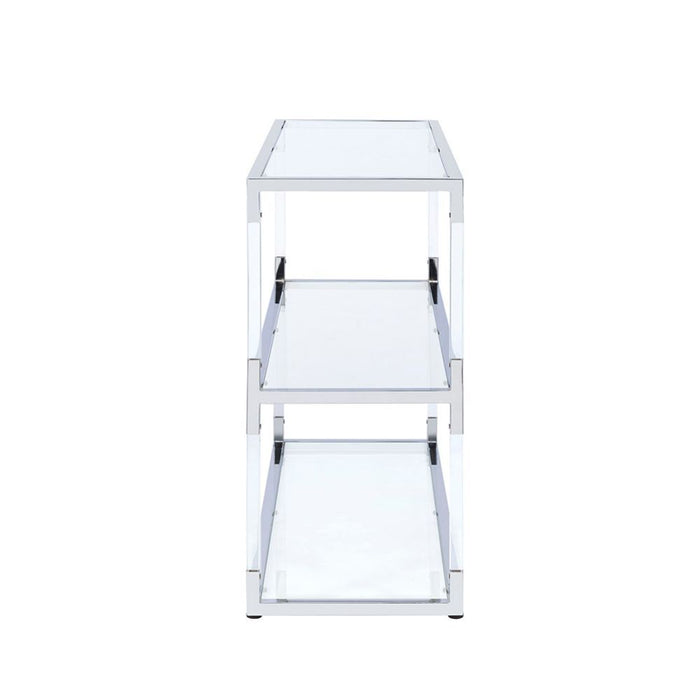 Raegan - TV Stand - Clear Acrylic, Chrome & Clear Glass