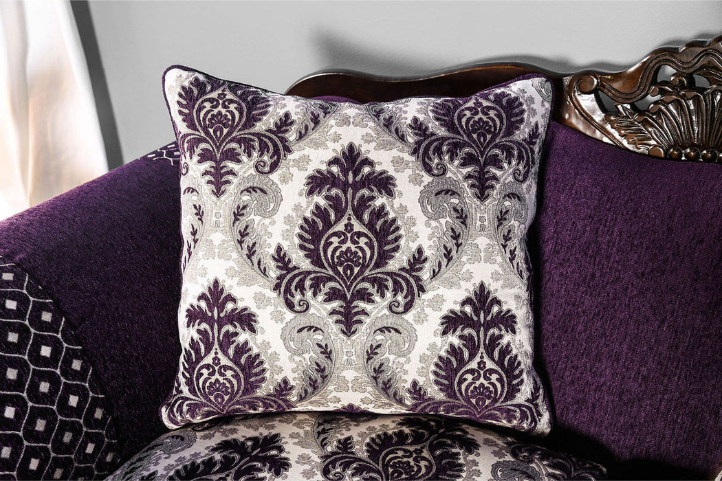 Emilia - Loveseat - Purple / Silver
