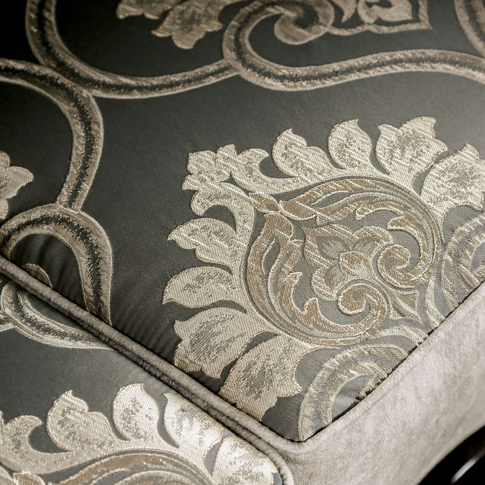 Clarice - Loveseat - Beige / Silver