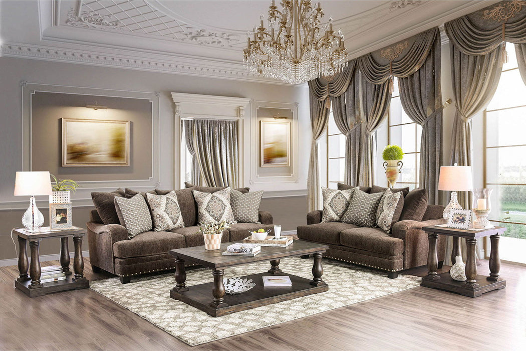 Pauline - Loveseat - Dark Brown