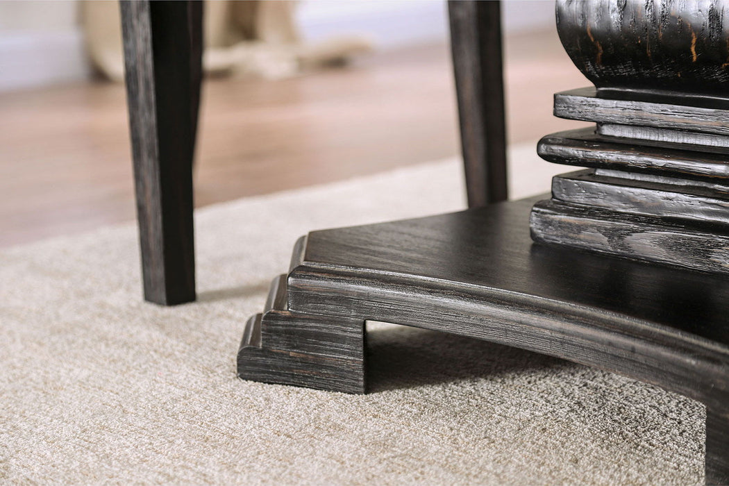 Elfredo - Round Table - White / Antique Black