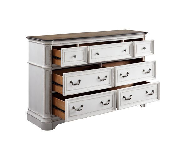 Florian - Dresser - Antique White & Oak Finish